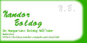 nandor boldog business card